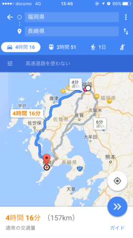 福岡長崎間の地図