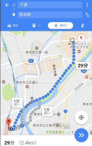 下通から熊本駅地図