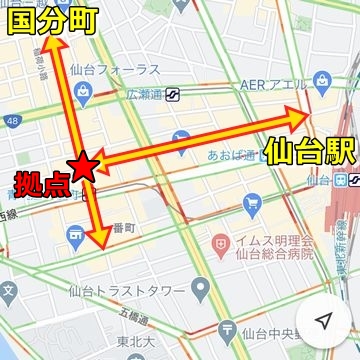 仙台のアーケード商店街図